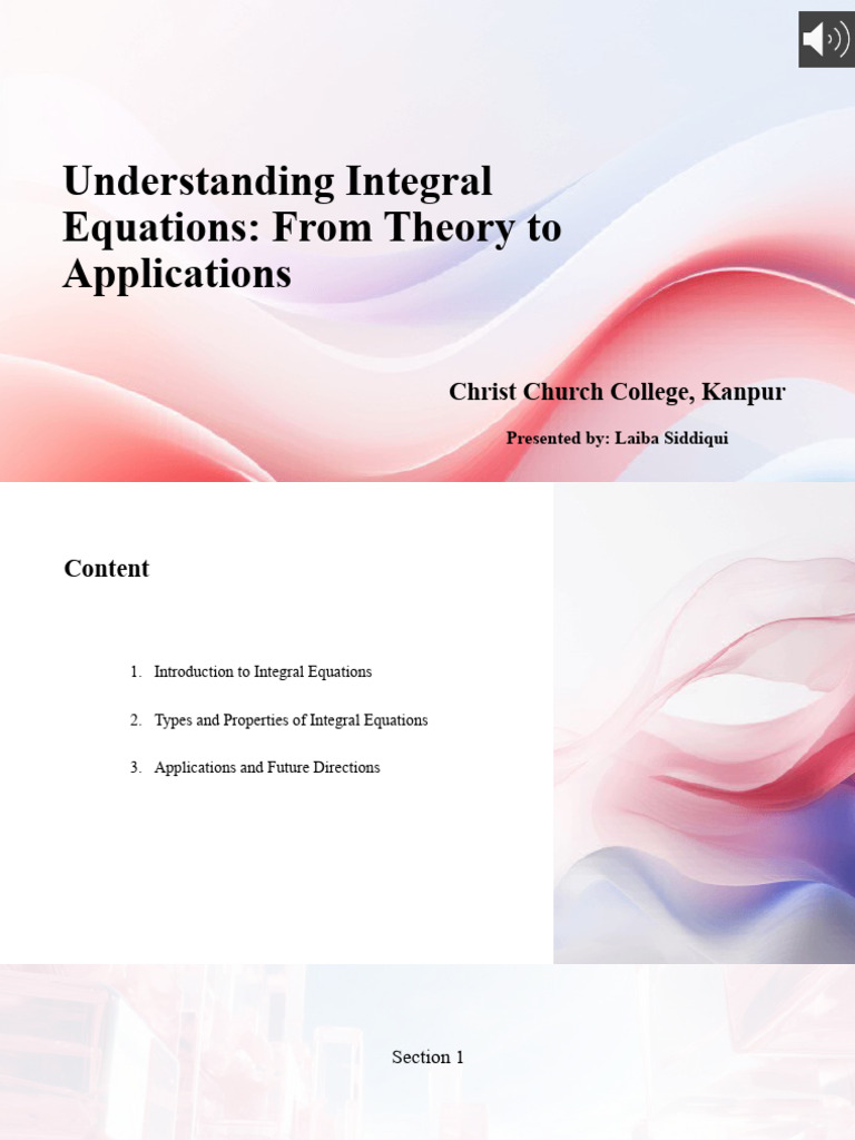 Integral Equation Presentation | PDF | Teaching Mathematics | Integral ...
