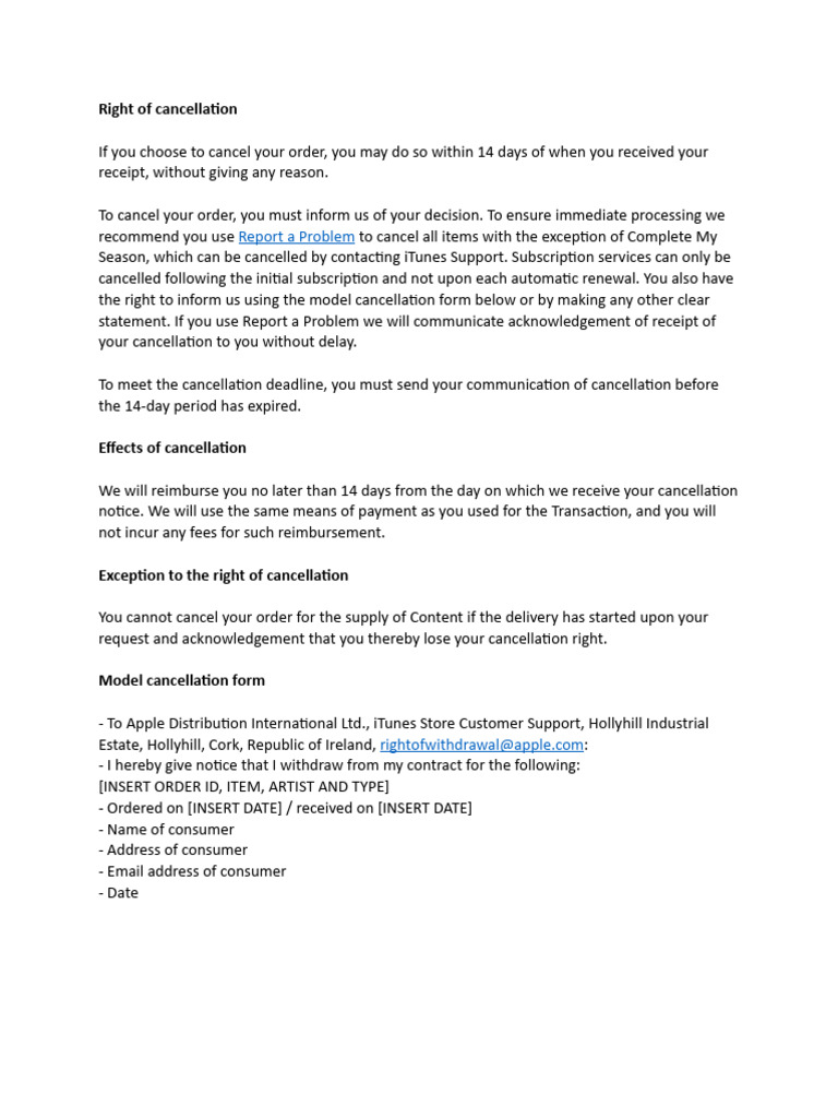 Order Cancellation Rights Explained | PDF | Business