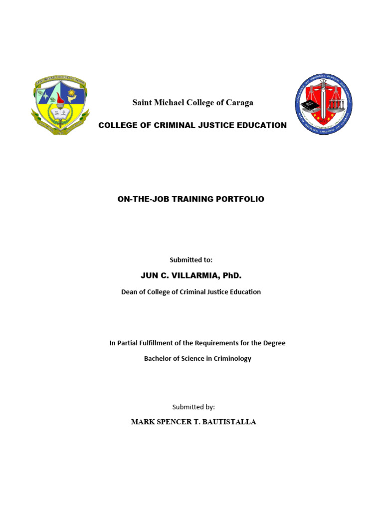 OJT Portfolio for Criminology Degree | PDF | Law Enforcement | Crime ...