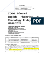 TANE106 English Phonetics and Phonology