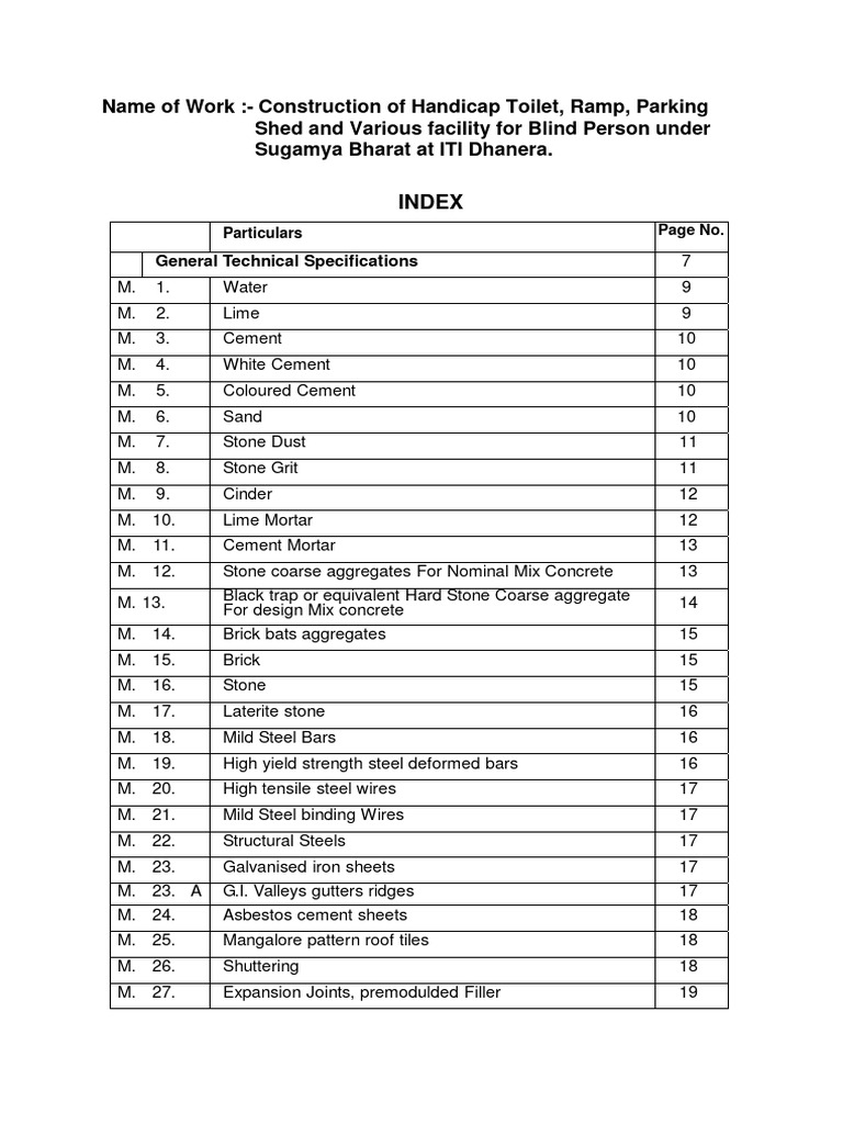 13 SPECIFICATIONS Dhanera | PDF | Concrete | Lime (Material)