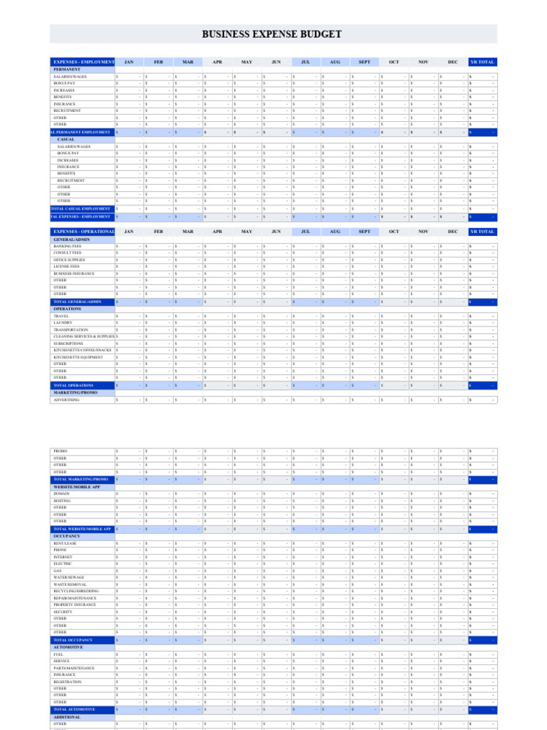 Expense Budget Sheet 8669ndpdg 05 23 5 | PDF