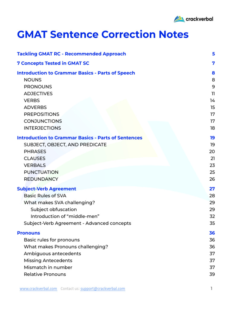 GMAT Sentence Correction Guide | PDF | Adverb | Verb