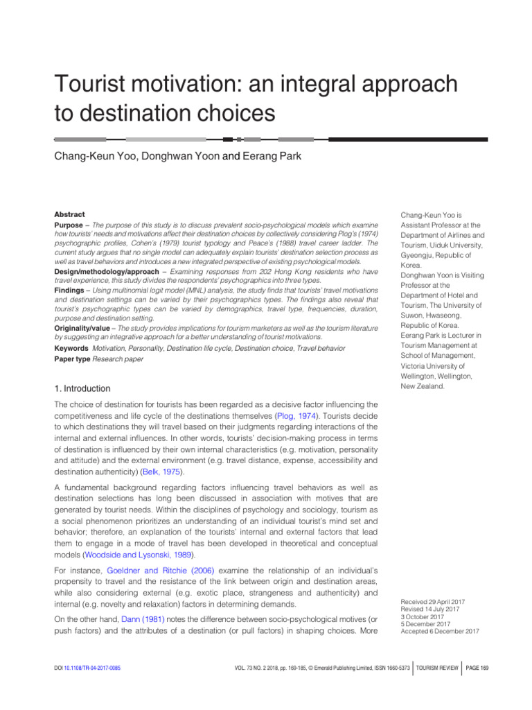 Yoo, C.K.-Tourist motivation an integral approach to destination ...