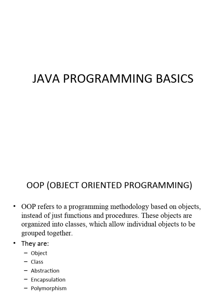 Java Programming Basics | Download Free PDF | Programming | Constructor ...