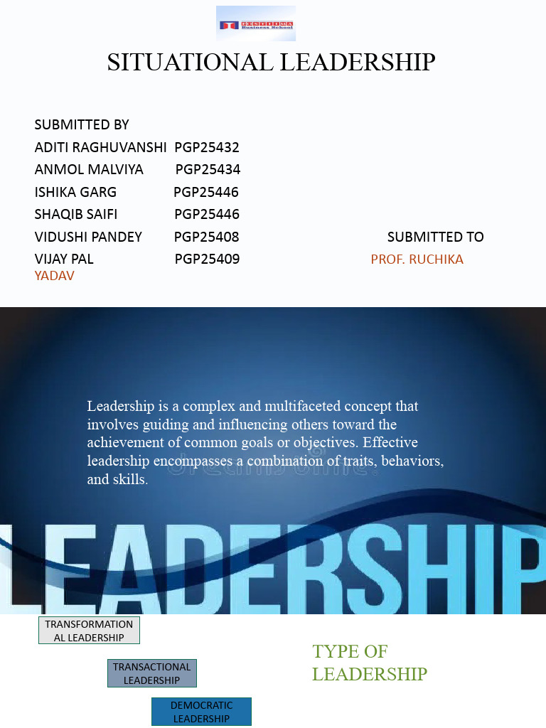 Situational Leadership PDF Leadership Social Psychology
