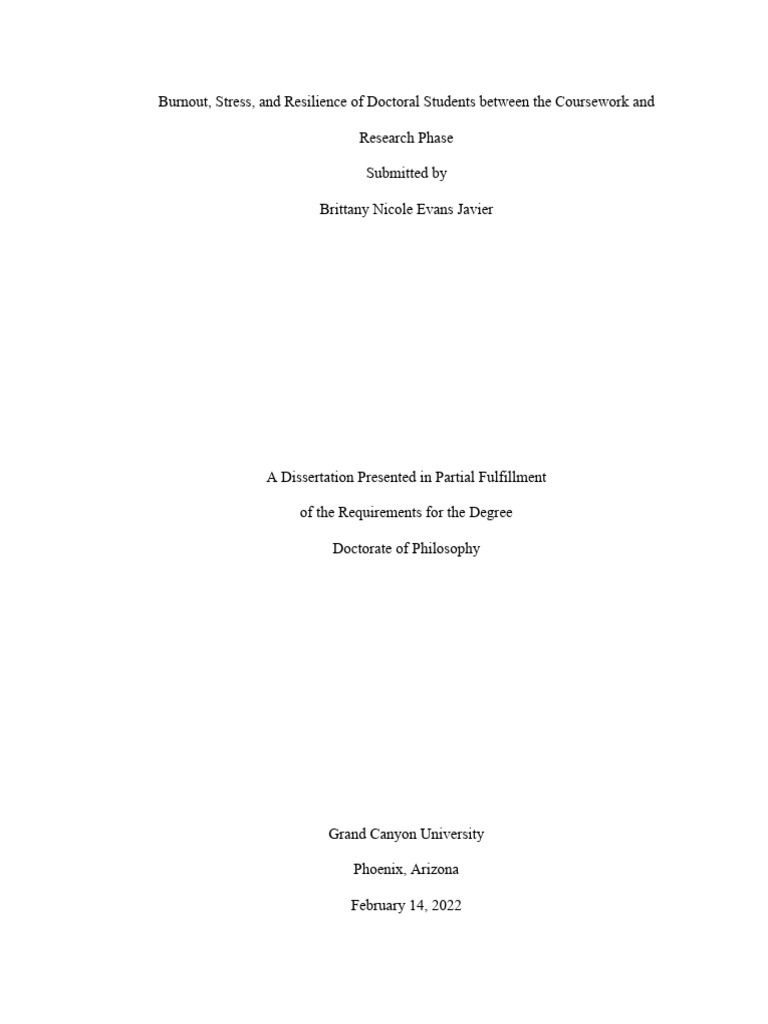 Doctoral Student Burnout and Resilience | PDF | Occupational Burnout ...