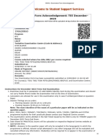 IGNOU - Examination Form Acknowledgement - PDF 2023