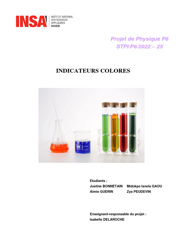 Expériences sur Indicateurs Colorés | PDF | Réaction d'oxydoréduction | Ph