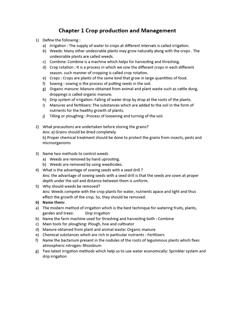 Crop Production and Management Notes PDF Manure Sowing
