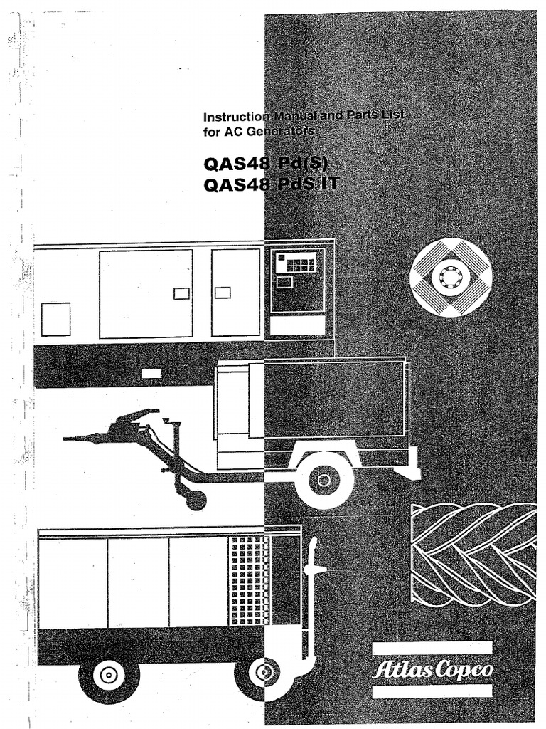 Gerador - Atlas Copco - Qas48 (Manual Operacao e Catalogo Pecas) | PDF