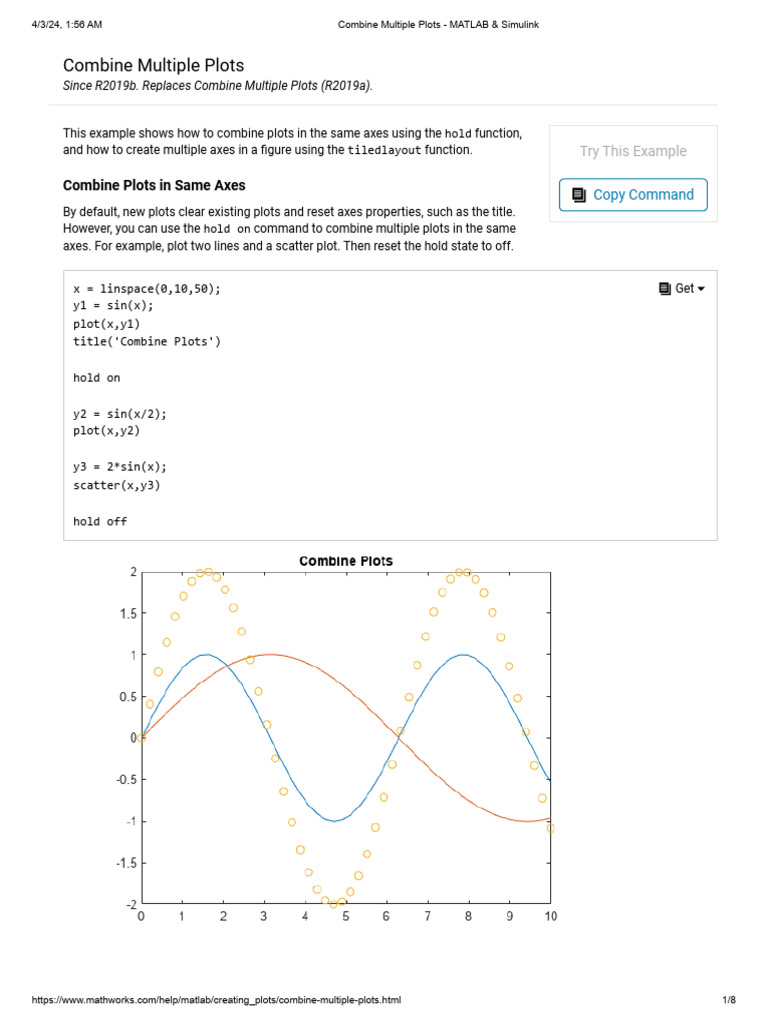 Combine Multiple Plots - MATLAB & Simulink | PDF | Scatter Plot | Matlab
