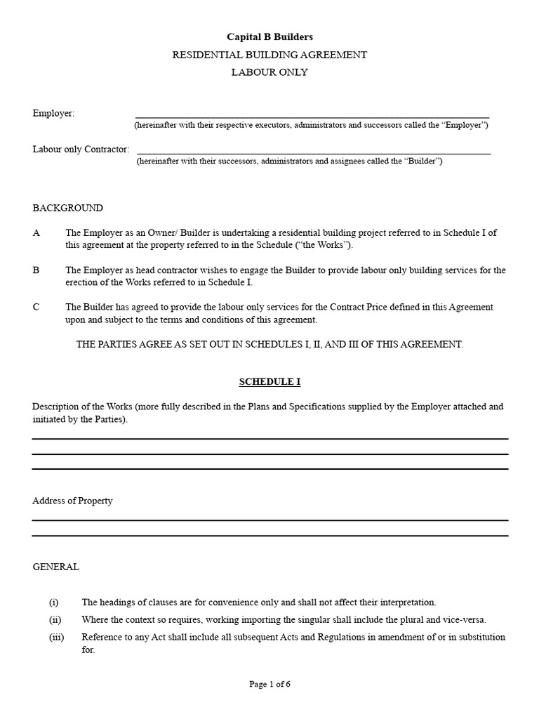 Capital b builders contract pdf employment insurance