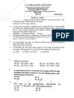 Motion in A Plane WORKSHEET