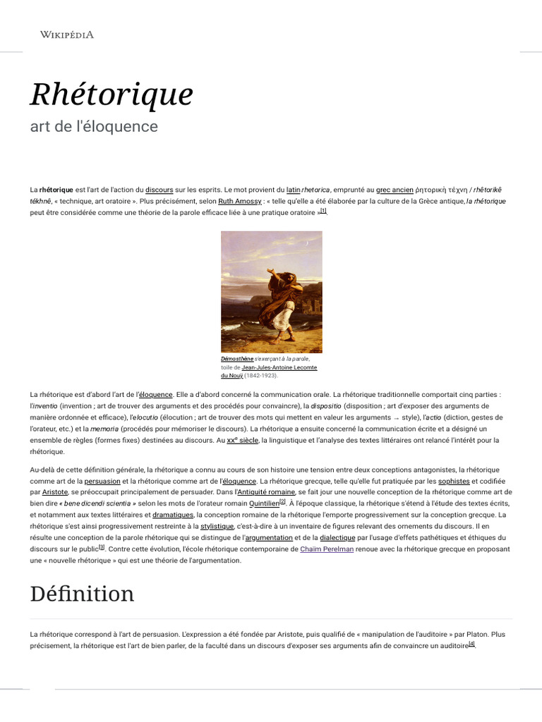 Définition et enjeux de la rhétorique | PDF | Rhétorique | Cicéron