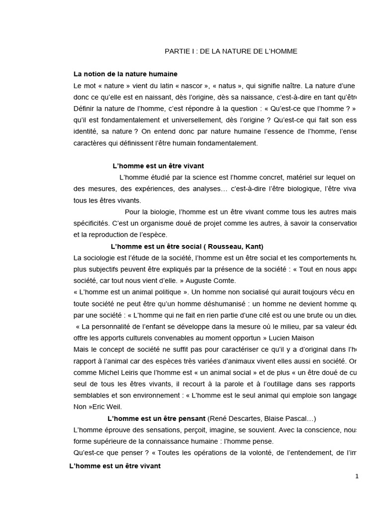 Nature de l'homme en philosophie | PDF | Vérité | Expérience
