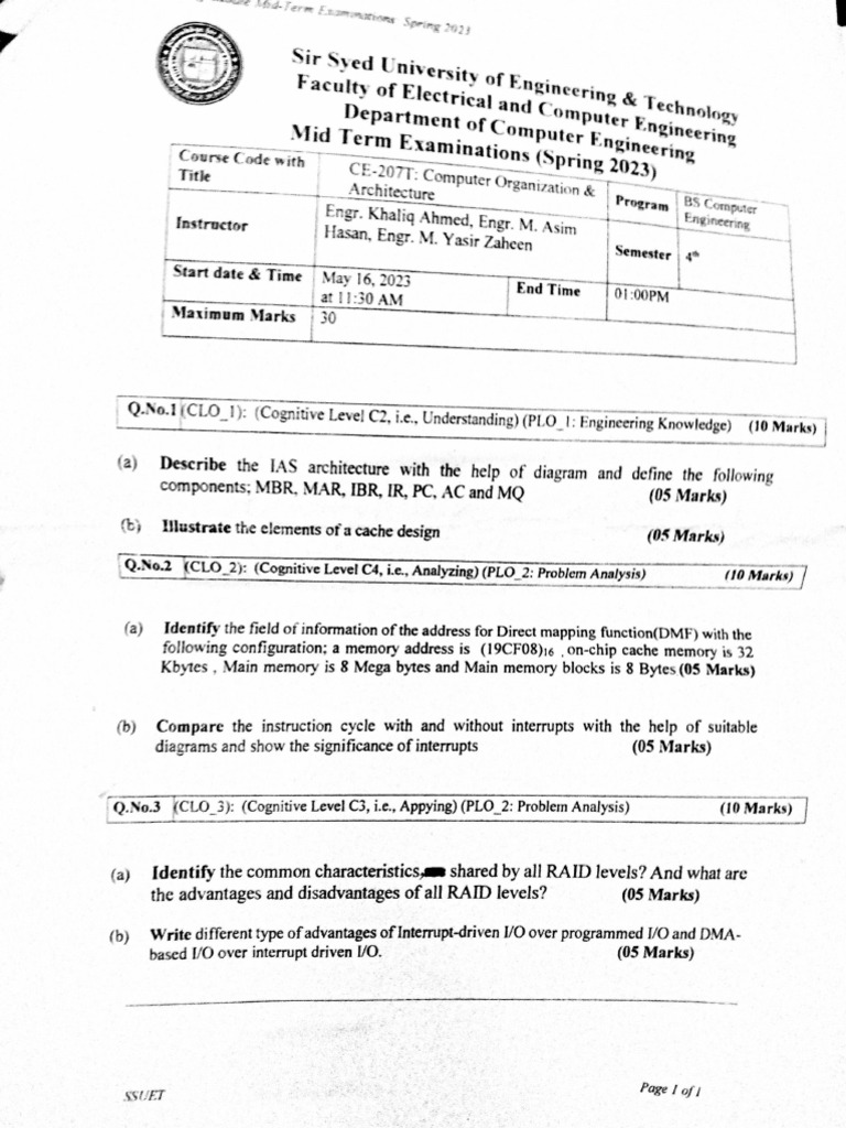 4th Sem Mid 2021f Past Paper 06-May-2024 19-45-35 | PDF