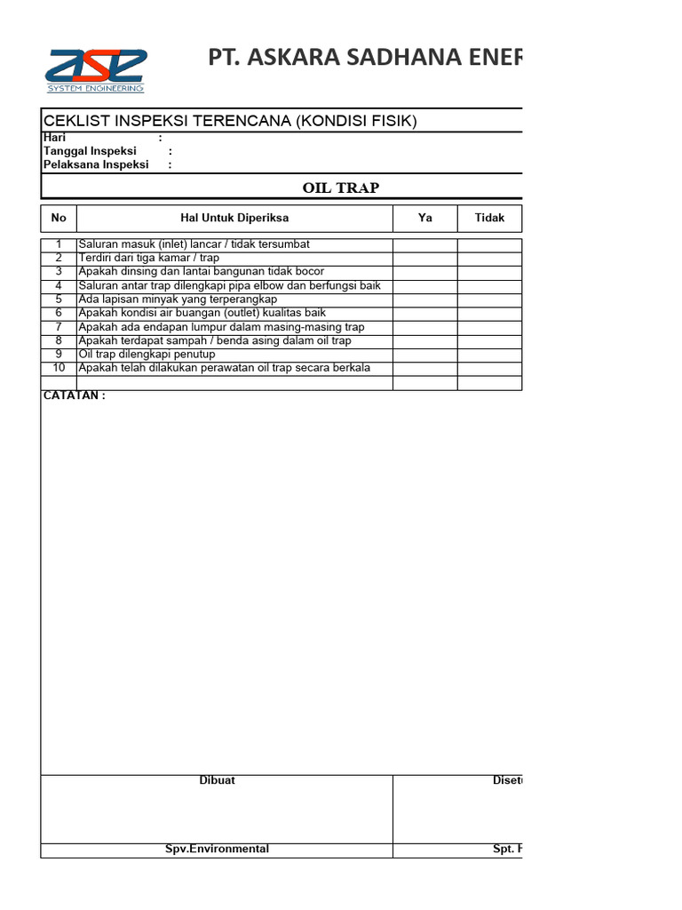 1 form catatan pembuangan limbah pdf