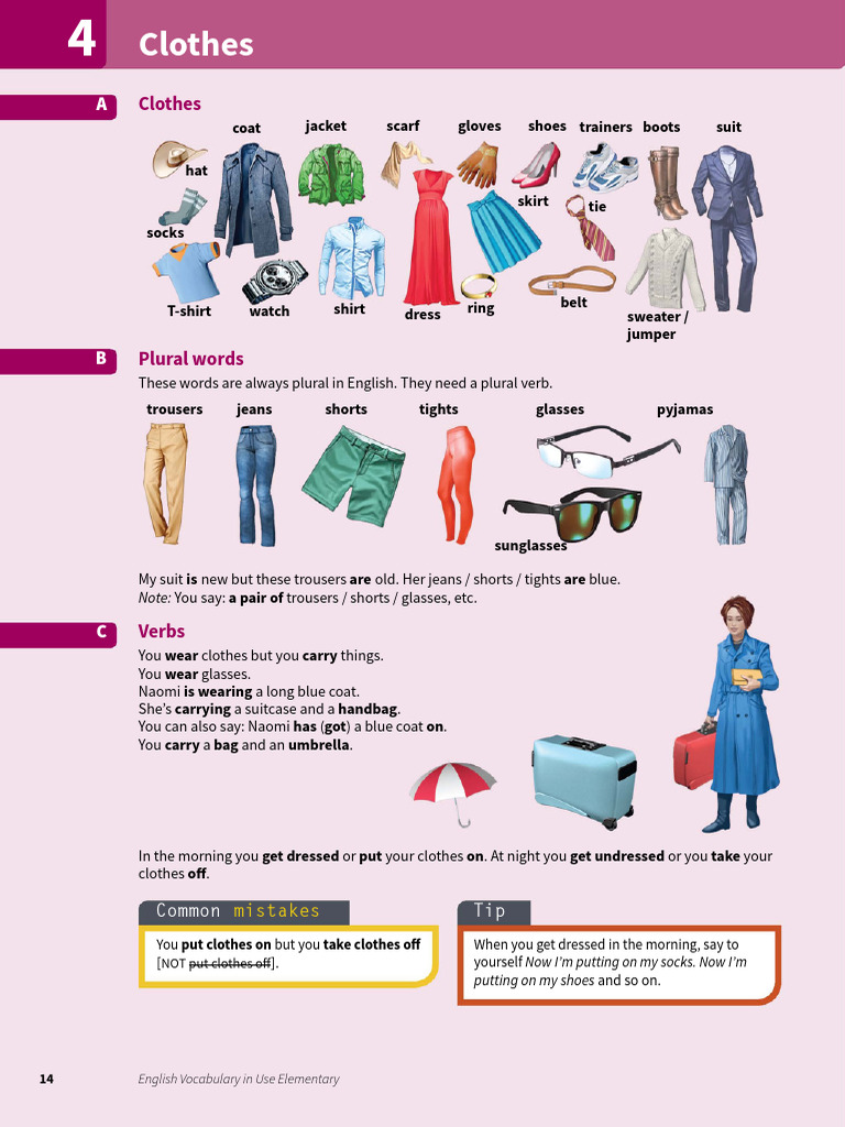 English Vocabulary: Clothes and Descriptions | PDF | Clothing | Sweater