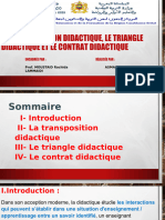 La Transposition Didactique, Le Triangle Didactique Et Le Contrat Didactique