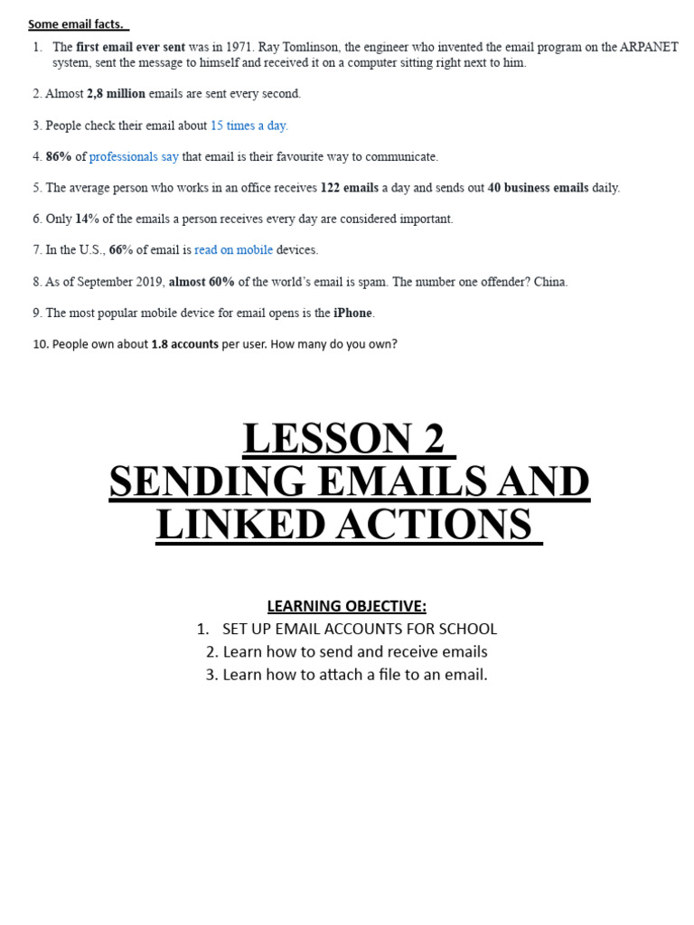 Email Basics: Sending & Managing Emails | PDF