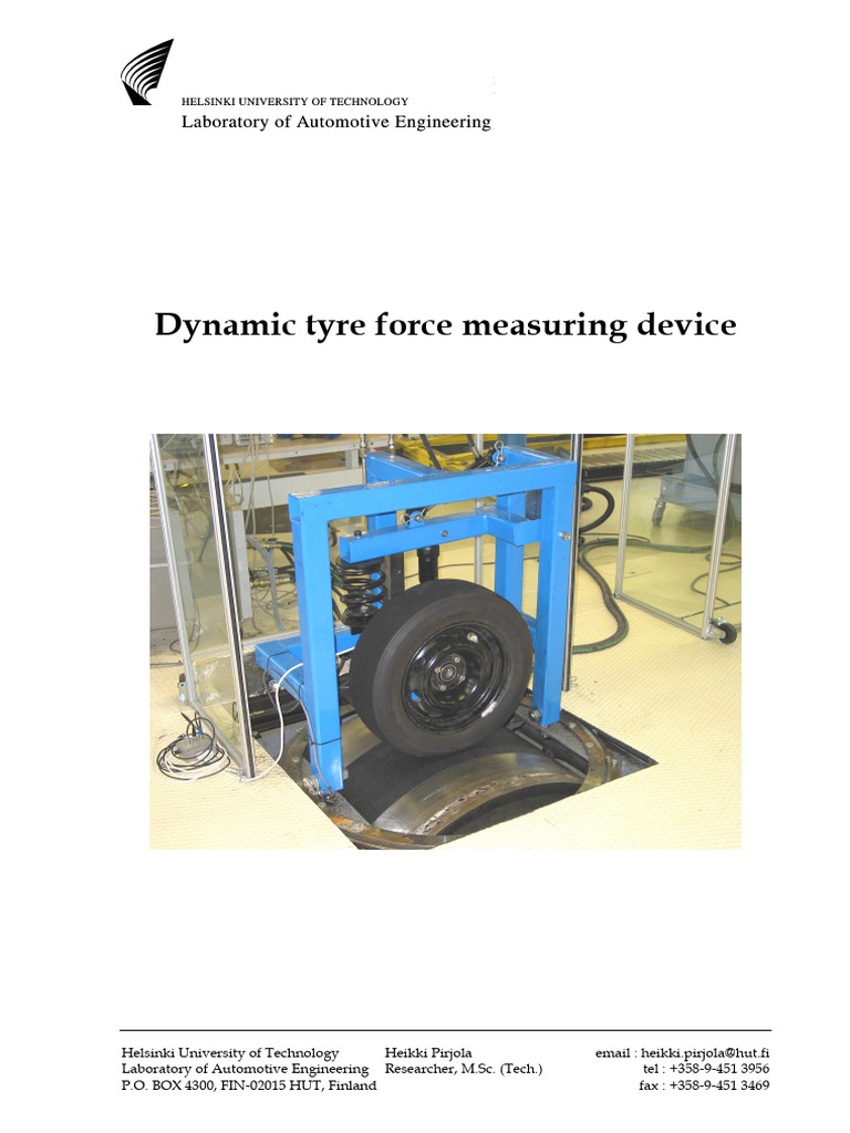 TKK Dynamic Tyre Force Measuring Device | PDF | Tire | Brake