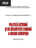 POLITICA EXTERNĂ ŞI DE SECURITATE COMUNĂ A UNIUNII EUROPENE Curs GLODARENCO