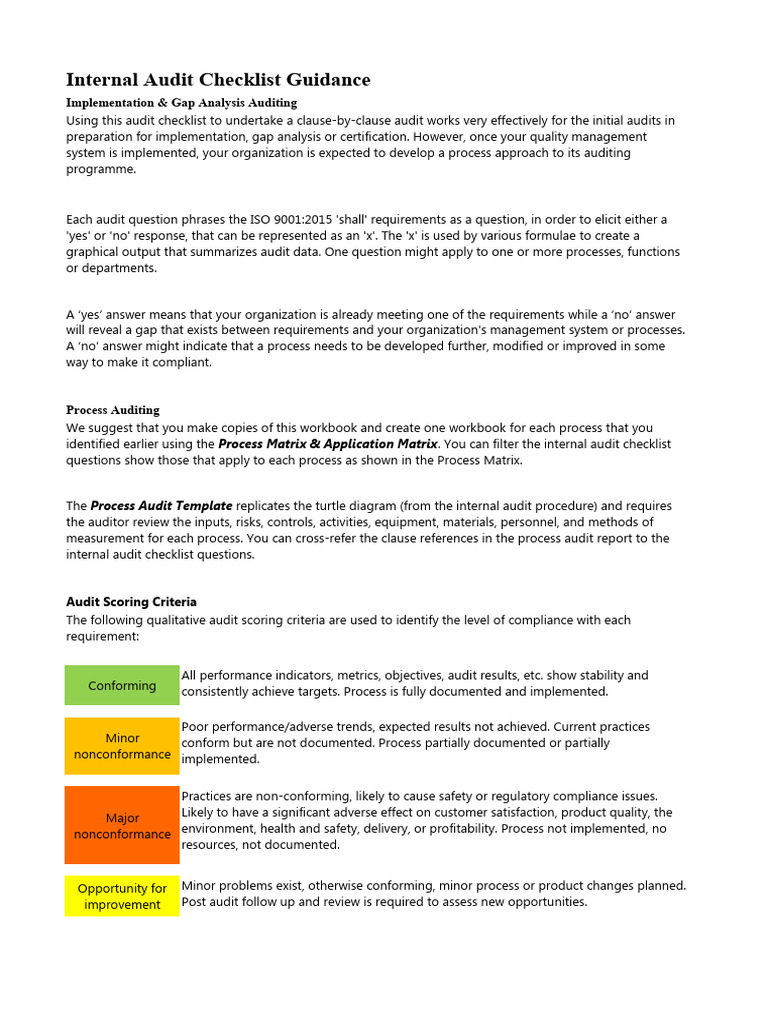 ISO 9001:2015 Internal Audit Guide | PDF | Audit | Iso 9000