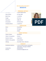 Marriage Biodata Format For Indian Girl