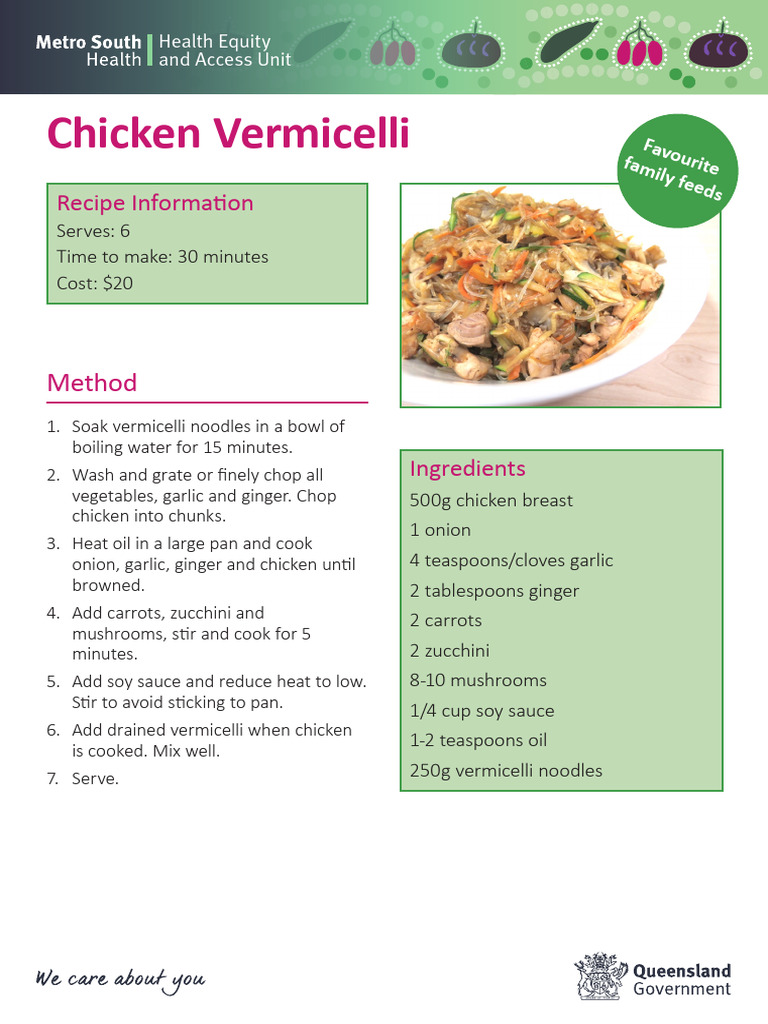 Easy Chicken Vermicelli Recipe | PDF | Ginger | Garlic