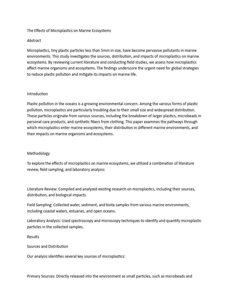 Microplastics Impact on Marine Life | PDF | Aquatic Ecology | Marine ...