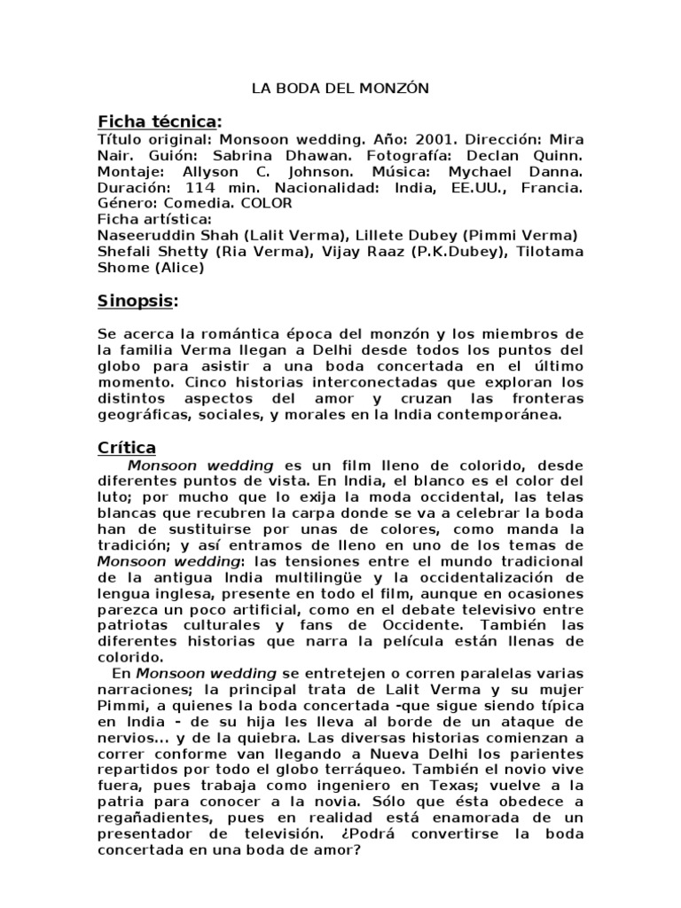 Boda Del Monzon | PDF | Amor, image size:768x1024