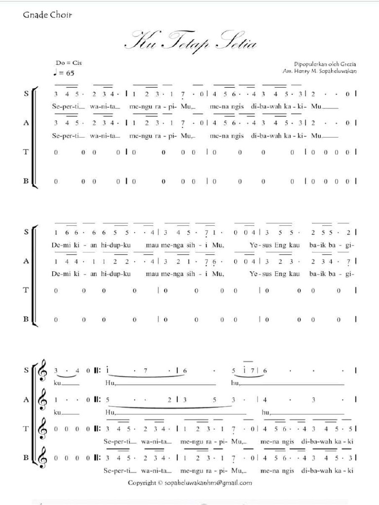 Ku Tetap Setia - SATB | PDF