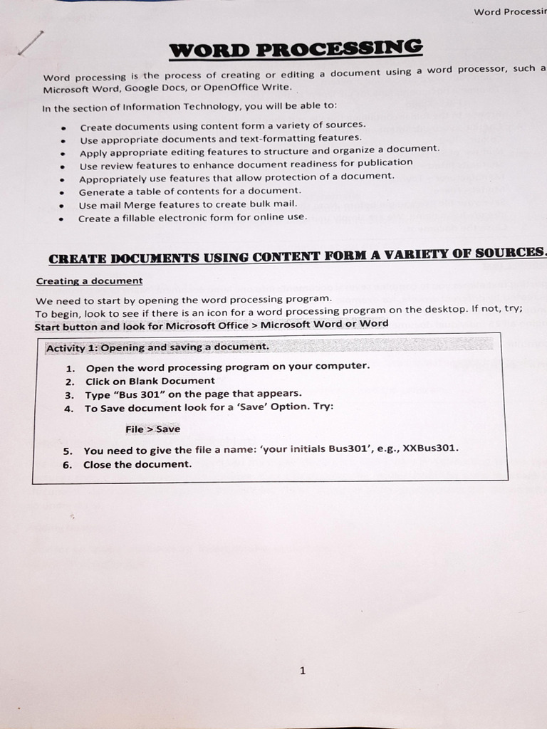 Grade 10 ms word notes pdf