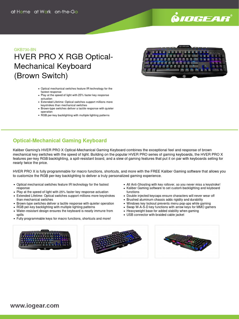 Hver Pro X RGB Optical-Mechanical Keyboard (Brown Switch) | PDF ...