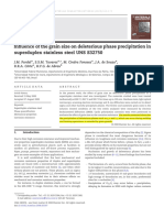 2009 - Influence of The Grain Size On Deleterious Phase Precipitation in Superduplex Stainless Steel UNS S32750