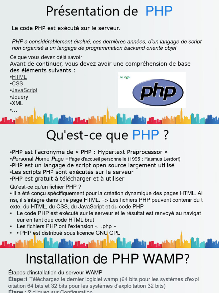 Introduction au langage PHP | PDF | PHP | Fichier informatique