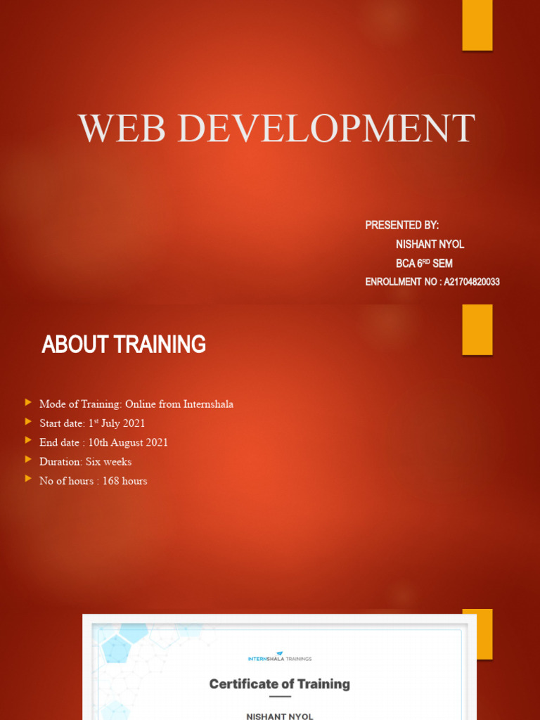 Web Development Presentation2023 | PDF | World Wide Web | Internet & Web