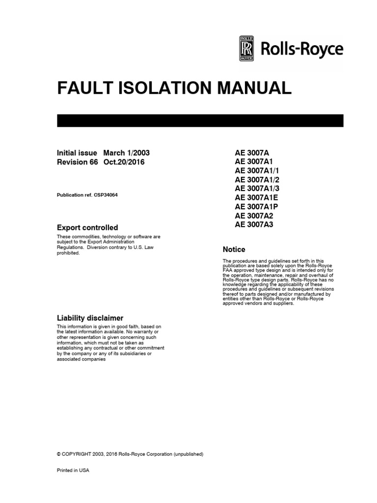 Ae 3007a Series Fault Isolation Manual PDF 5 PDF Free | PDF | Engines ...