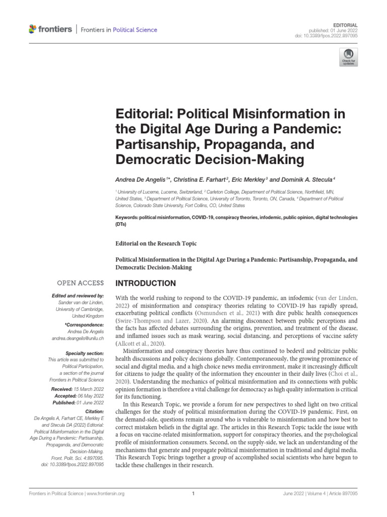 Political Misinformation in COVID Era | PDF | Conspiracy Theory ...