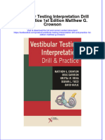 (Download PDF) Vestibular Testing Interpretation Drill and Practice 1St Edition Matthew G Crowson Online Ebook All Chapter PDF