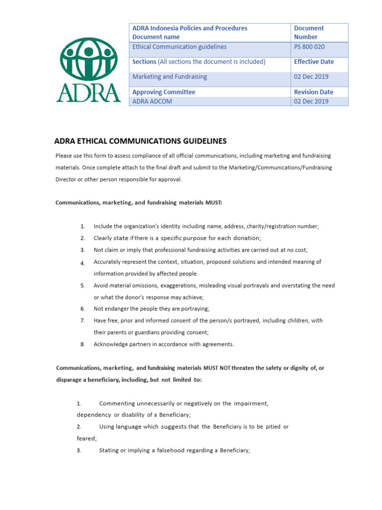 Ethical Communication Guidelines Pdf Informed Consent Justice