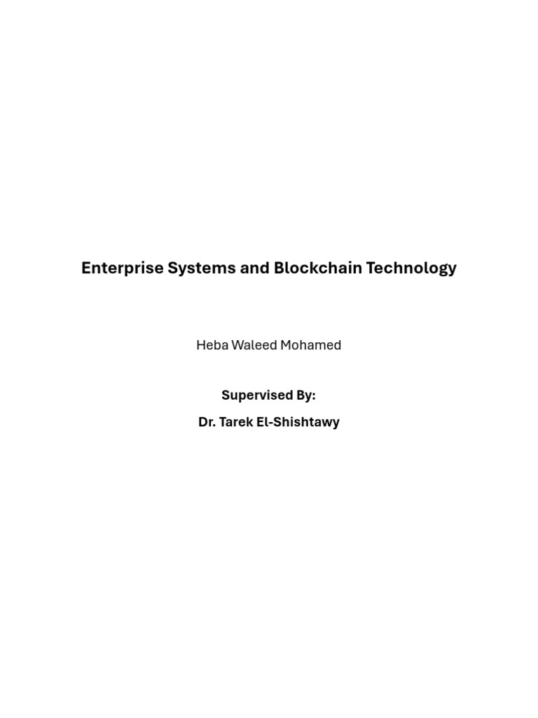 Enterprise Systems and Blockchain Technology | PDF | Computing ...