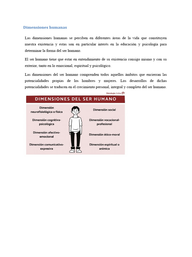 Dimensiones Humanas en Educación y Psicología | PDF | Relaciones ...