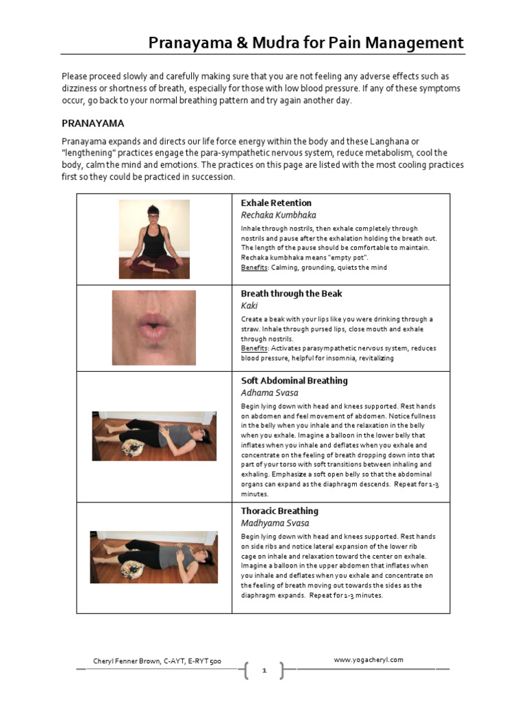 Pranayama Mudra For Pain Management | Download Free PDF | Breathing ...