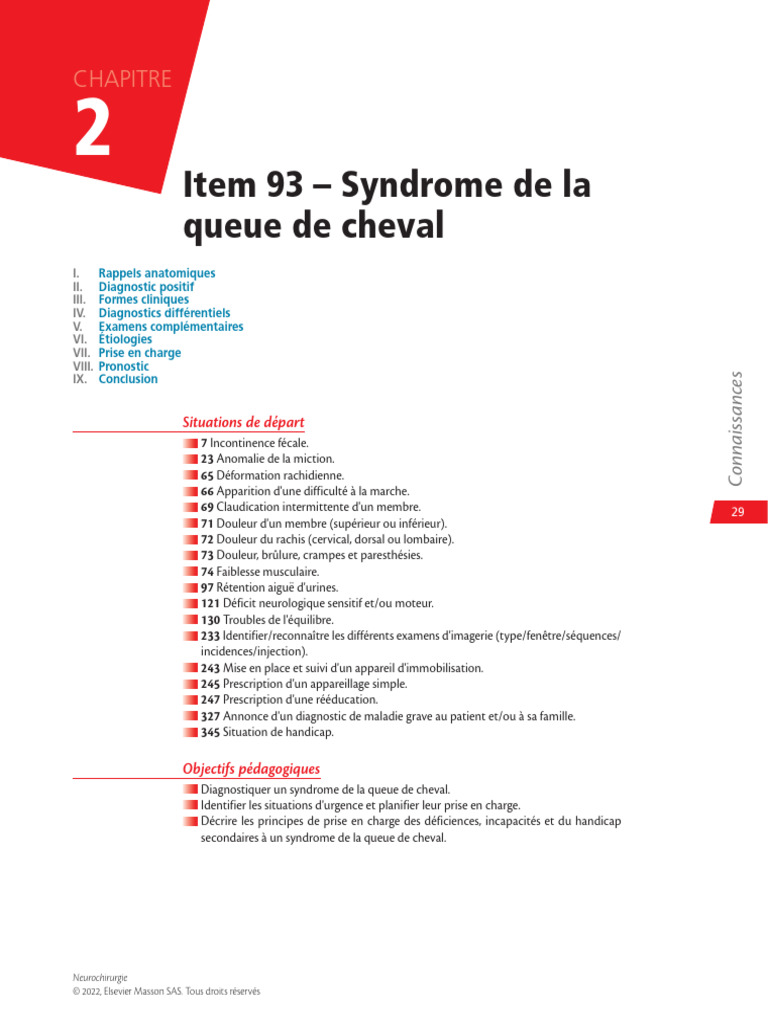Syndrome de la queue de cheval diagnostic et prise en charge PDF — free download