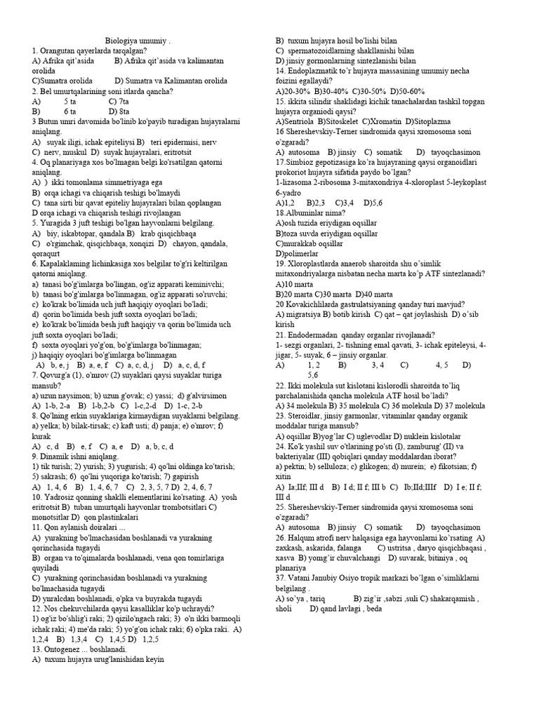 Biologiya Umumiy | PDF