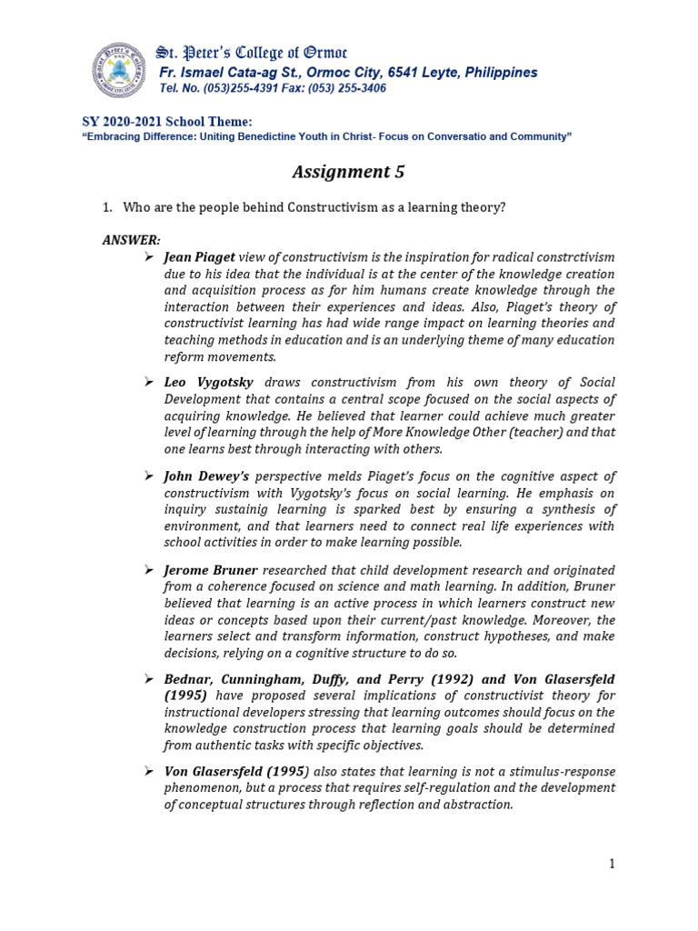 Constructivism in Education Explained | PDF | Constructivism ...