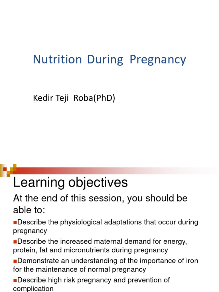 4.nutrition During Pregnancy | PDF | Pregnancy | Fetus