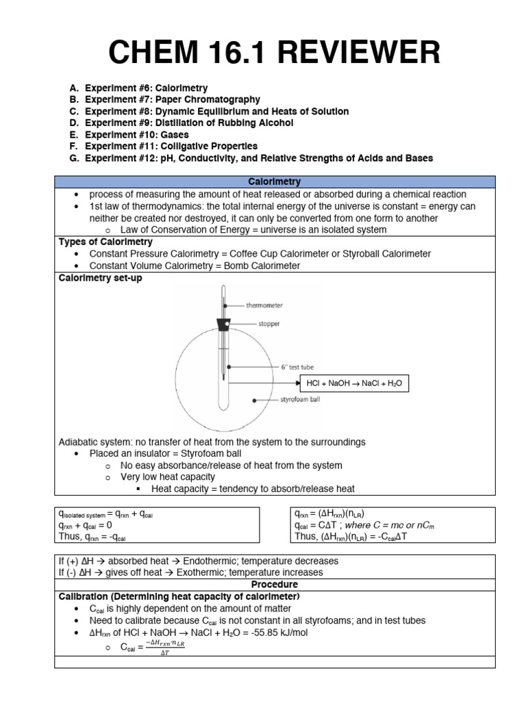 Reviewer Chem 16.1 PDF | PDF | Chromatography | Chemical Polarity